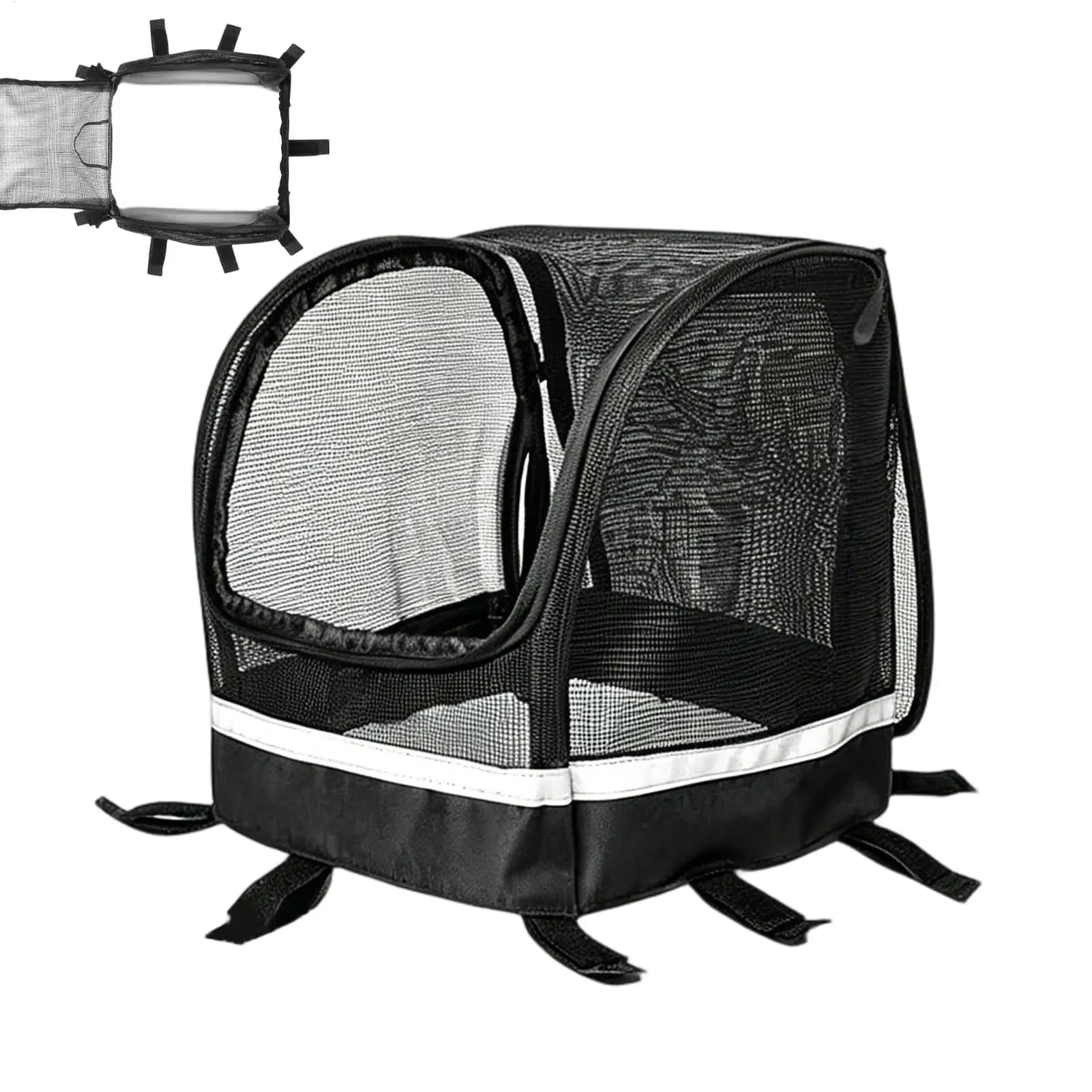 Dog Bike Basket Cat Bicycle Handlebar Carrier with Window Small Dog Bicycle Basket for Daily Leisure Commuting Outdoor Urban