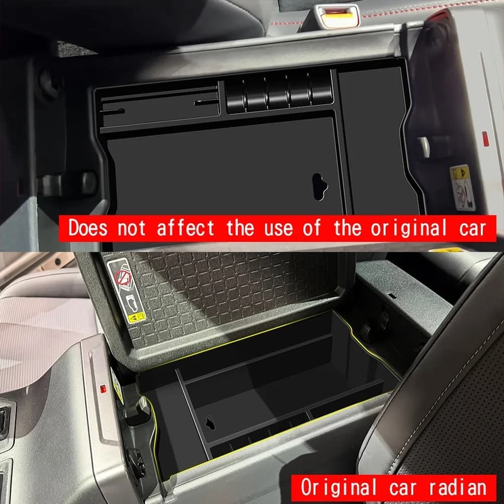 Organizzatore per Interni RAV4, Scatola Portaoggetti Nera per Bracciolo, Accessorio Auto in ABS con Strato Protettivo in Silicone
