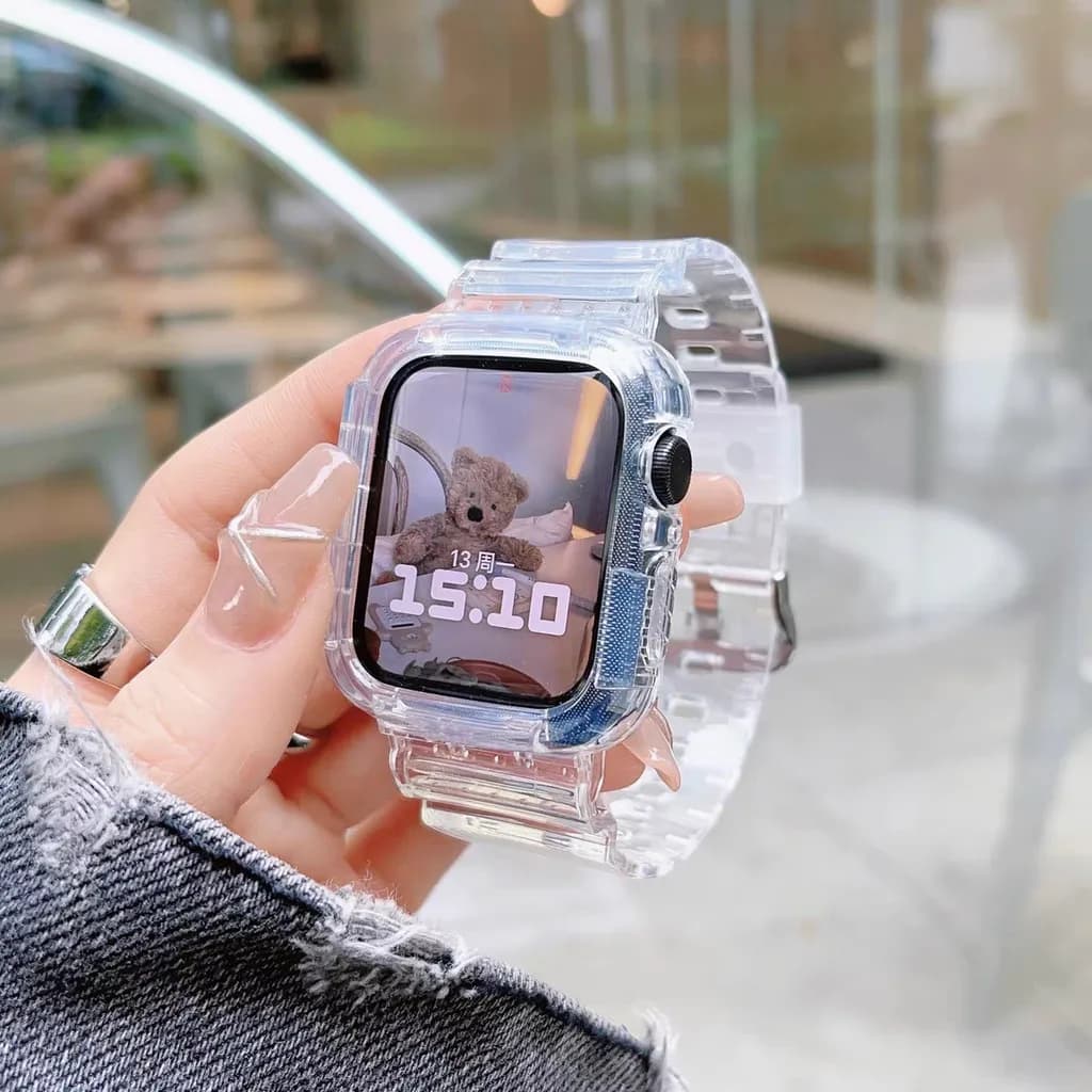 Custodia in TPU + cinturino per cinturino Apple Watch 46mm 42mm 45mm 44mm 40mm 41mm Cover in gomma + cinturino correa iWatch serie 10 9 8 7 6 5 4 3 SE