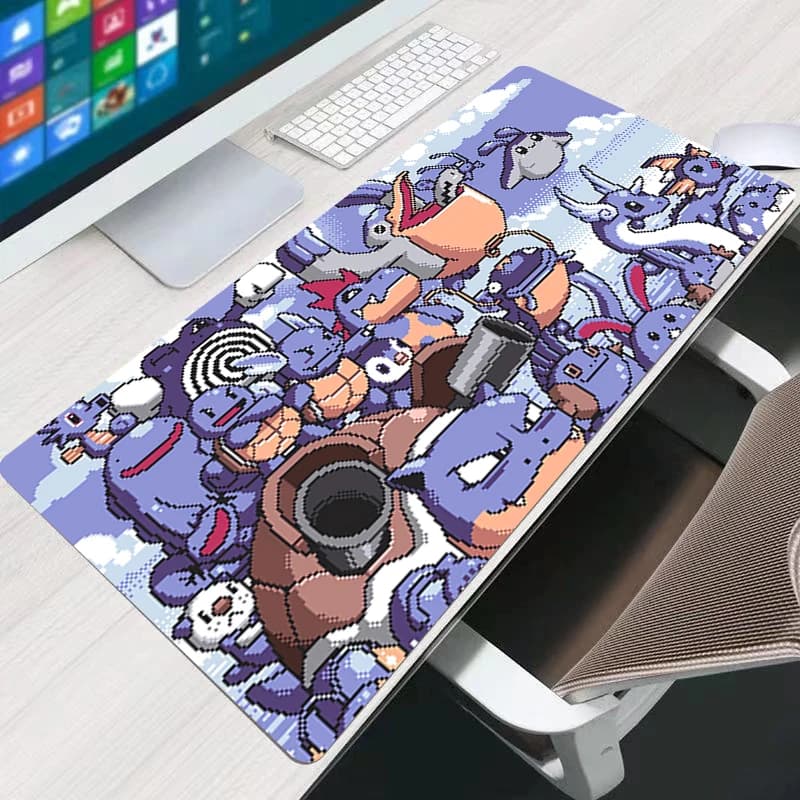 Tappetino per mouse Pokemon Squirtle 90x40cm Gamer Lock Edge Computer HD Print Desk mat Tastiera Anime Gaming Accessori Mousepad Carpet