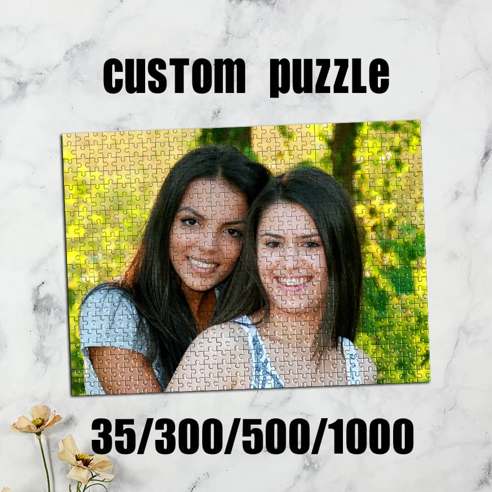 Puzzle Personalizzato con Foto di Gruppo 35/300/500/1000 Pezzi, Decorazione per Anniversario, San Valentino, Matrimonio
