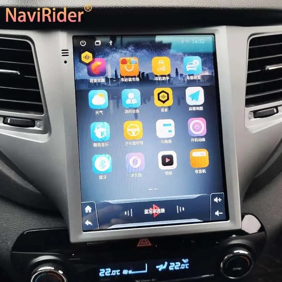 Autoradio Android 14.0 con Schermo da 10.4 Pollici, 128GB, GPS, Navigazione per Hyundai Tucson 2017, Bluetooth, Stereo