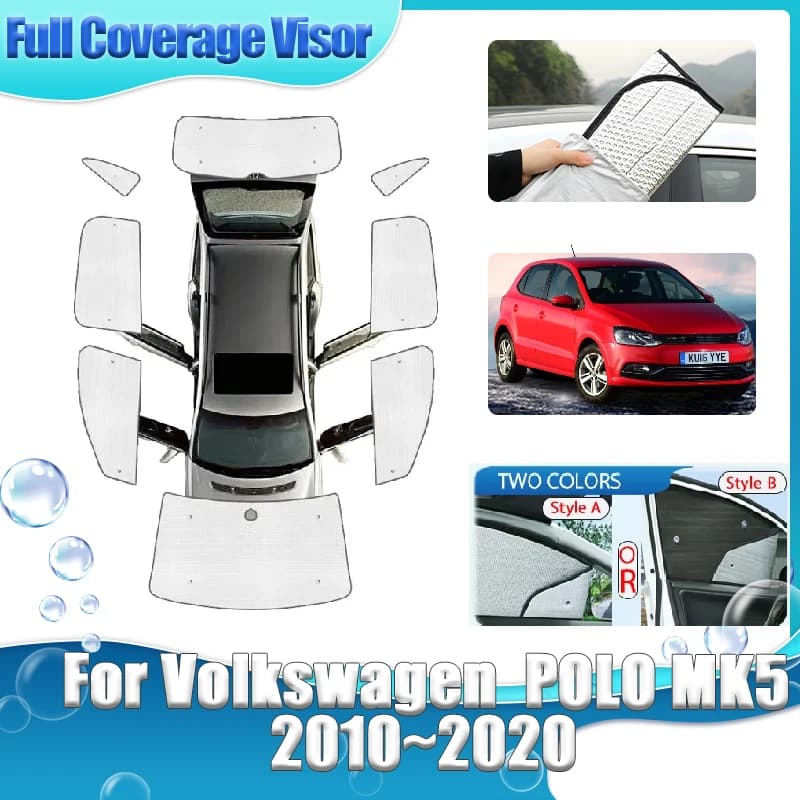 Per Volkswagen VW POLO Vivo MK5 5 porte Hatchback 2010-2020 Copertura Completa Parasole Finestra Laterale Parabrezza Visiere Accessori Auto