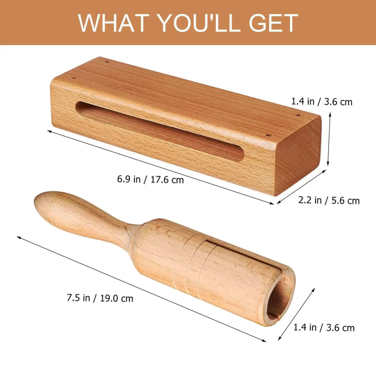 Tubo Sonoro in Legno per Lezioni di Musica, Strumento Didattico in Legno per Bambini e Adulti, Strumento a Percussione Educativo con Martello
