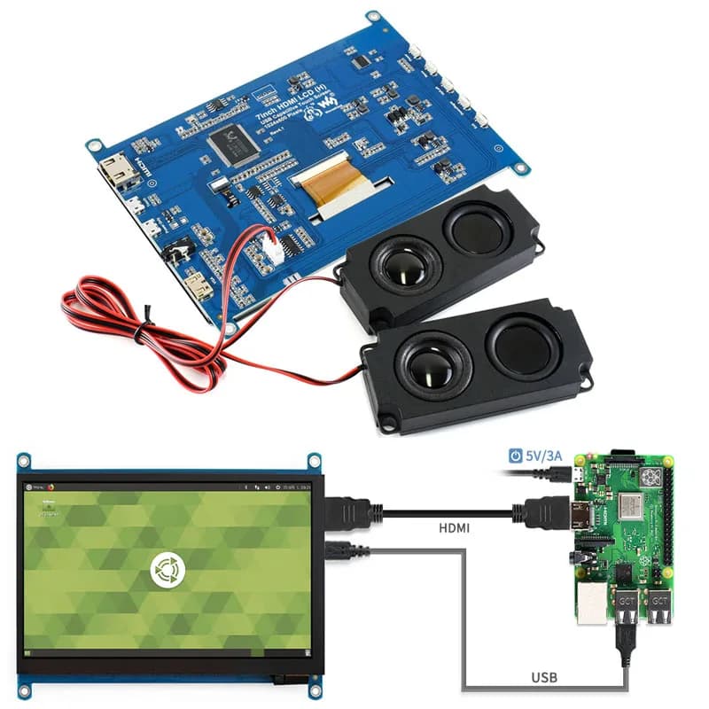 Display LCD HDMI Raspberry Pi 7 pollici Touch Screen capacitivo 1024x600 IPS