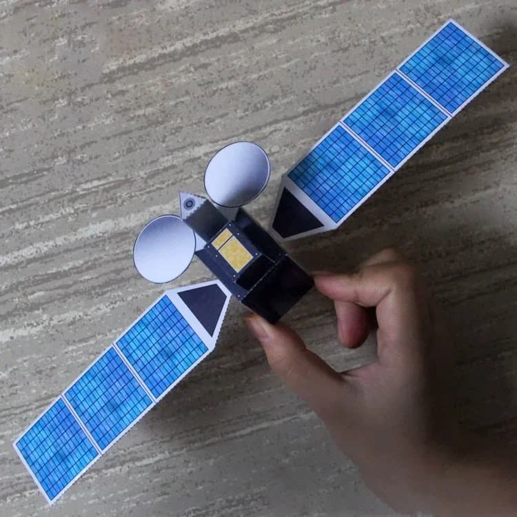 Simplified Small Satellite 3D Paper Model DIY Toy Paper Model For Parents And Children Handwork Lesson Origami