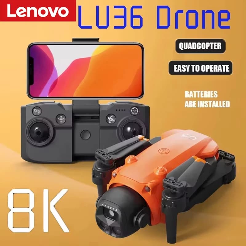 Lenovo LU36 Drone with Double Camera and Optical Flow, Air Photography Square, Aeromobile Brushless Foldable, Gift