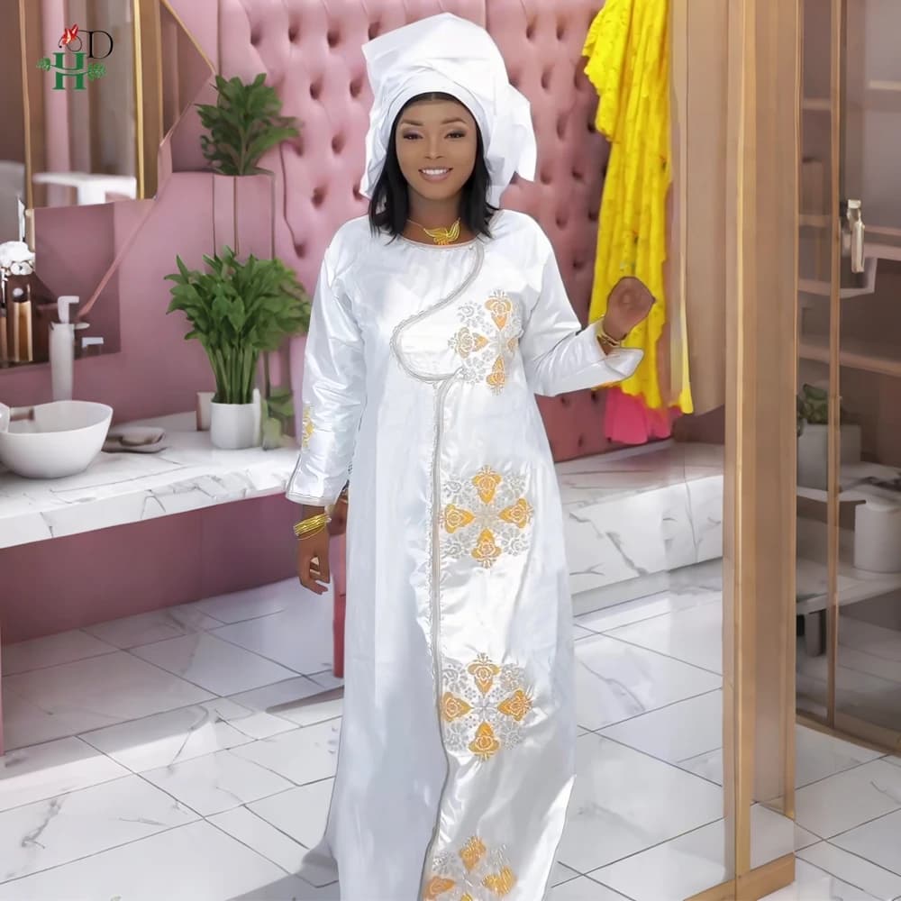 H & D Abiti africani per donna Plus Size Abito caftano Ricamo Bazin Riche Festa di nozze Djellaba Abito da chiesa Abito Turchia 2026