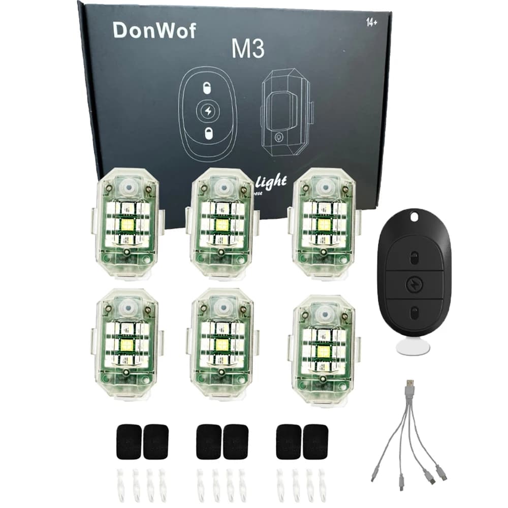 Luce stroboscopica per auto Mini luci stroboscopiche lampada Flash USB ricaricabile IP68 impermeabile 2.4G telecomando Wireless per auto bici