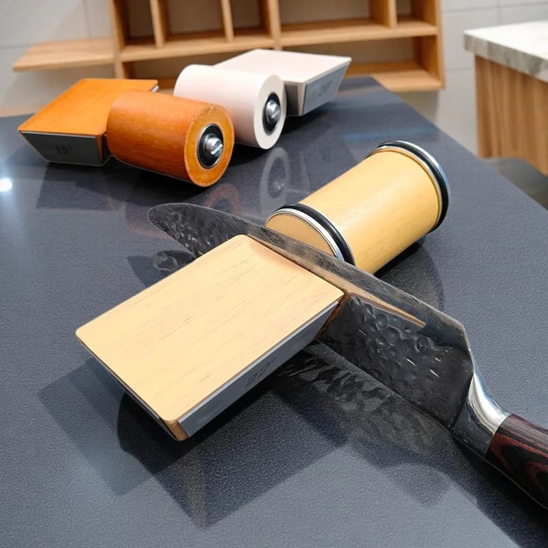 Kit per affilare coltelli a 4 angoli con dischi diamantati e acciaio, guida magnetica (15/18/20/22 ° ), Strop & Stand in pelle per coltelli da cucina