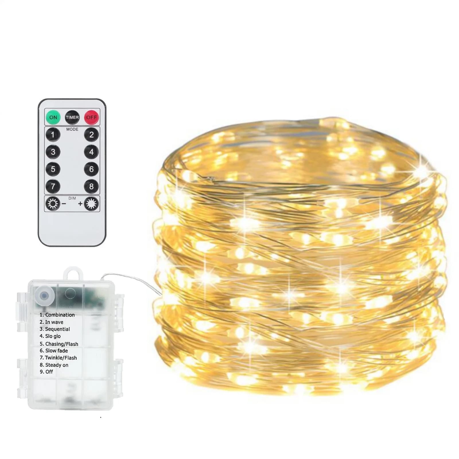 2/5/10/20M Batteria LED Luci Della Stringa di Controllo Remoto Lucine Esterna Impermeabile Ghirlanda di Luce per la Festa di Nozze di Natale