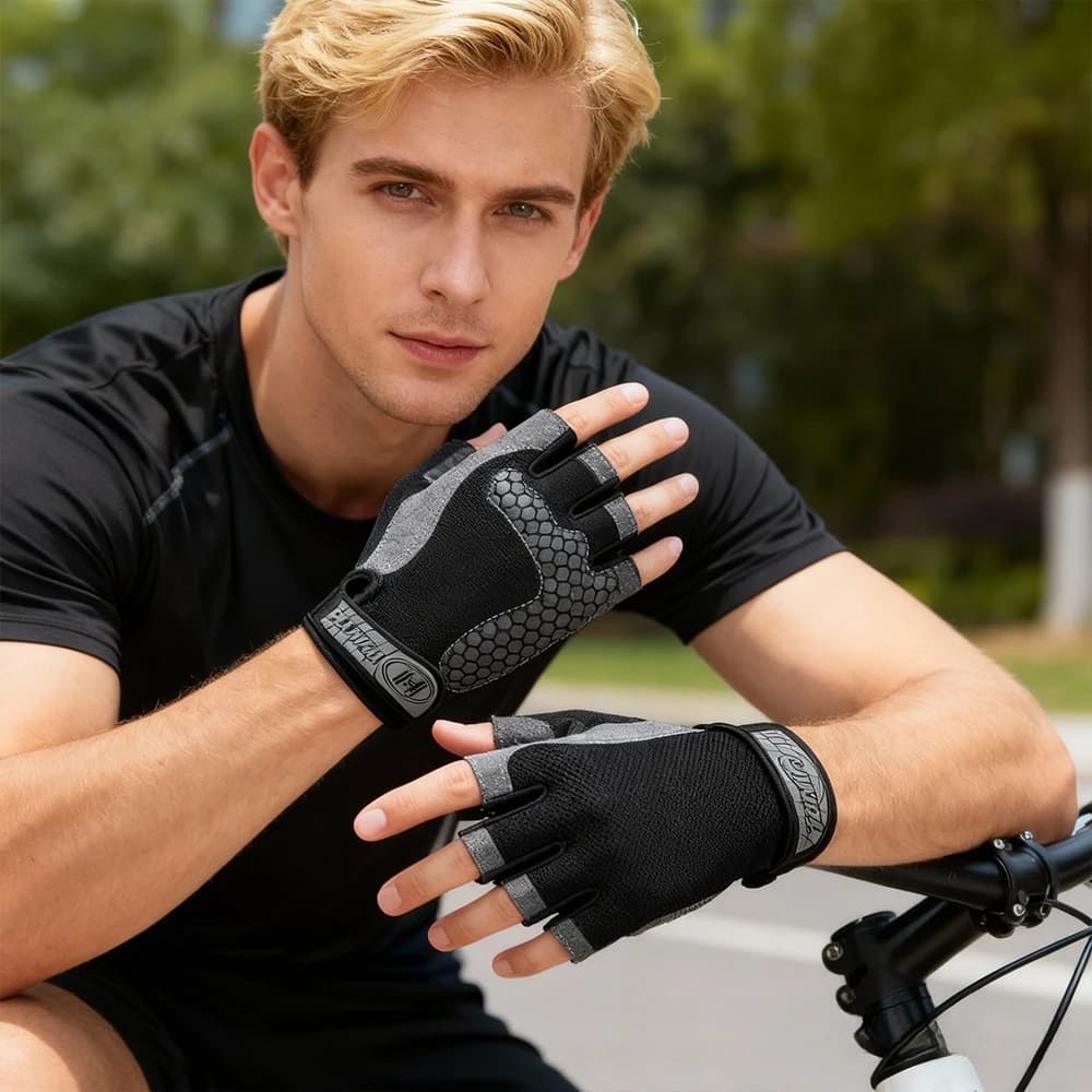 Fitness Gloves Half-Date Sports Gloves Non-Slip Silicone Unisex Cycling Gloves Outdoor Cycling Camping Equipment for Fitness Training