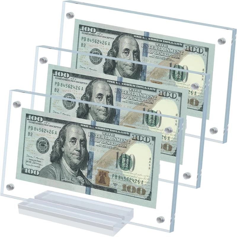 1/2 pezzi di monete commemorative per banconote da un dollaro con base robusta esposizione in acrilico trasparente collezione di esposizioni per la scrivania di casa