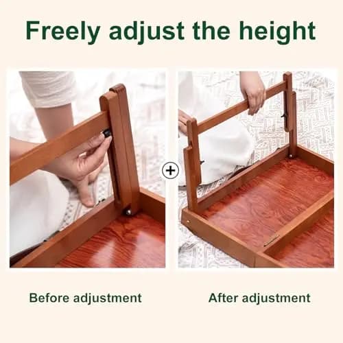 Wooden Folding Game Table With Freely Adjustable Height For Dorm, Home, And On-The-Go Use