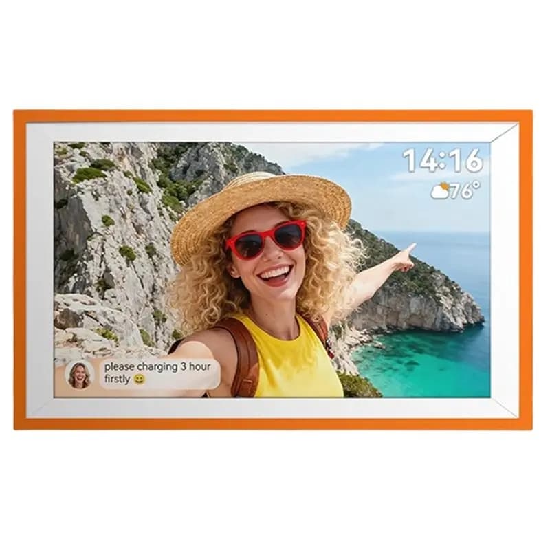 AA60 - Cornice Fotografica Digitale 10.1" HD IPS con Schermo LED Elettronico 1280X800, Supporta la Condivisione di Foto e Video, 6 Ore di Autonomia, 32GB