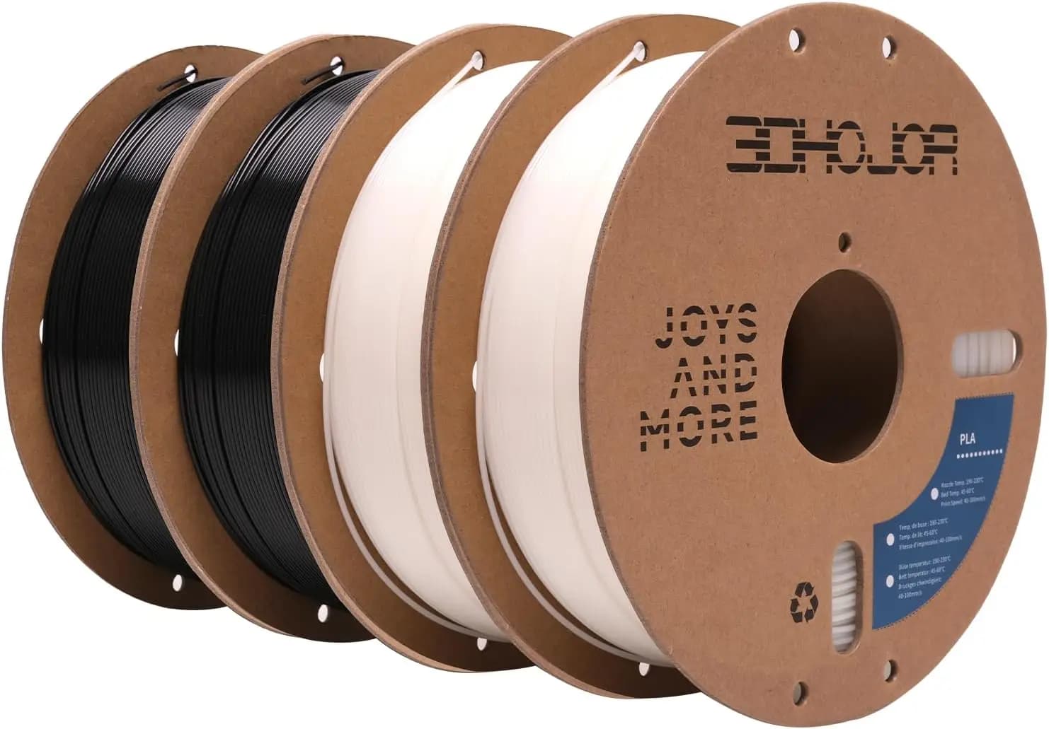Filament PLA 1.75mm, 3D Printer Filament 1kg*4 Carton Spools, Compatible with Most FDM 3D Printers, Dimensional Accuracy +/- 0.03