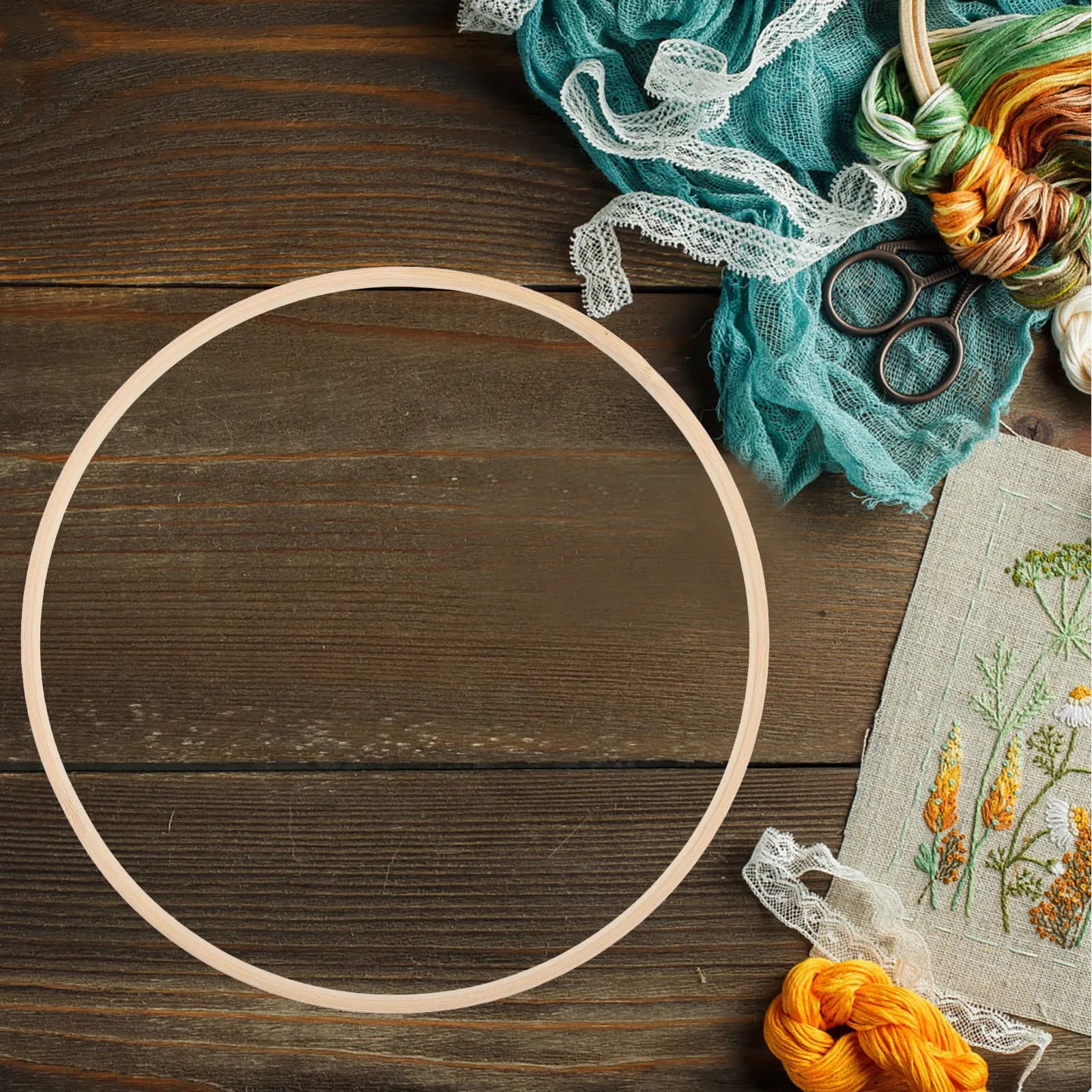 10Pcs 25Cm Bamboo Floral Hoops Wreath Forms for DIY Crafts Wreath Decorating Macrame Hanging Decor Dreamcatcher Ring Supplies