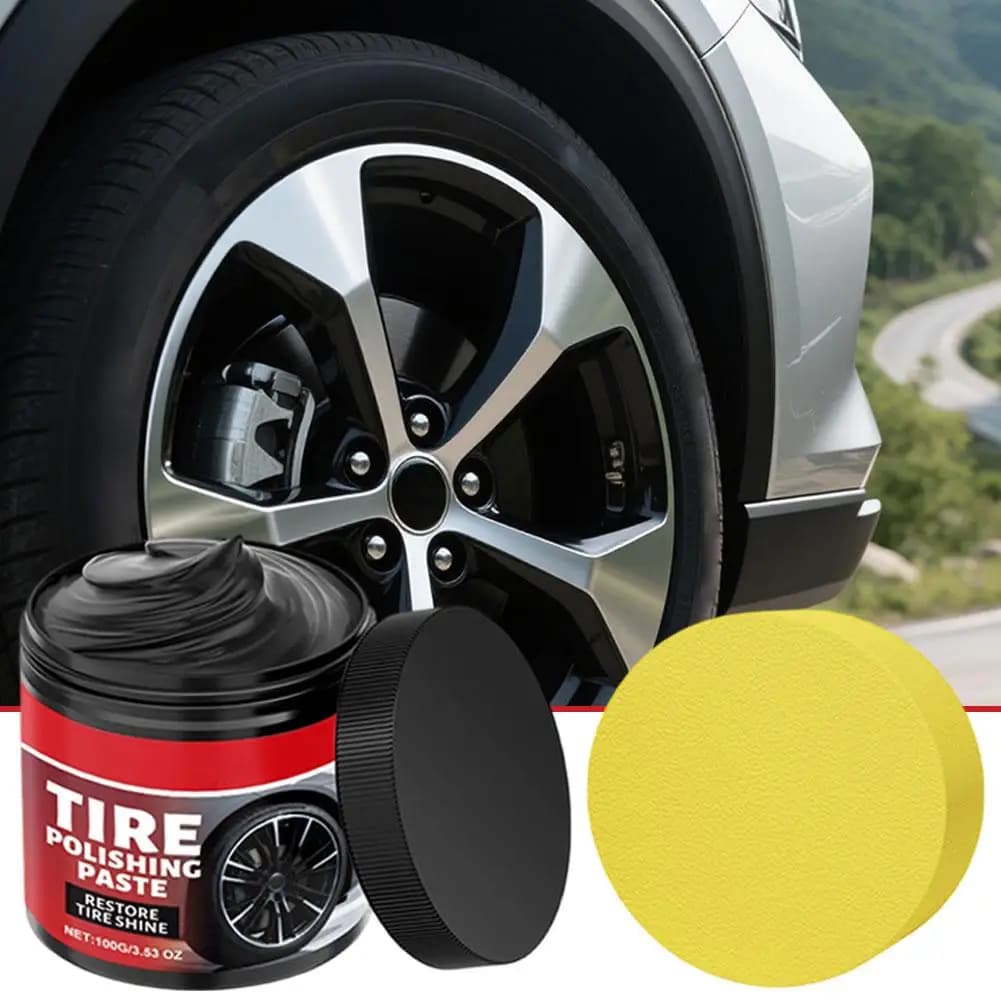 100g Tire Polish Shine Polishing Paste Car Tire Crack Prevention Care Cream Long-Lasting Tire Coating Protection Gloss Restores