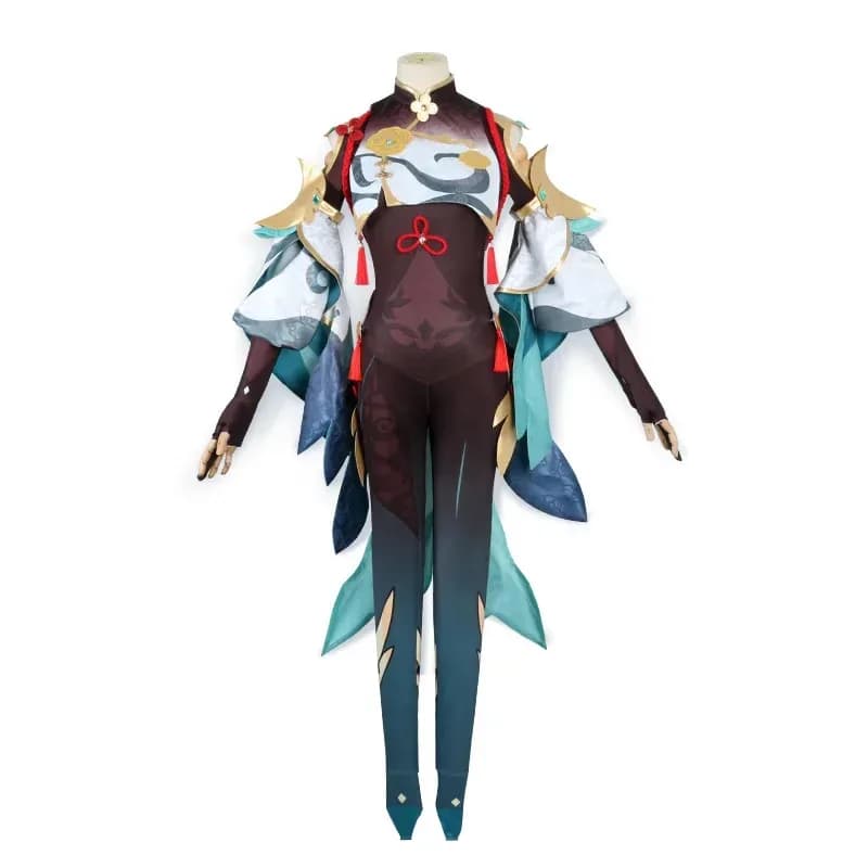 Genshin Impact Shenhe Cosplay Set completo di costumi con o senza parrucche Comic-Con Accessori per vestire a tema Halloween KKb;4.f'7;j