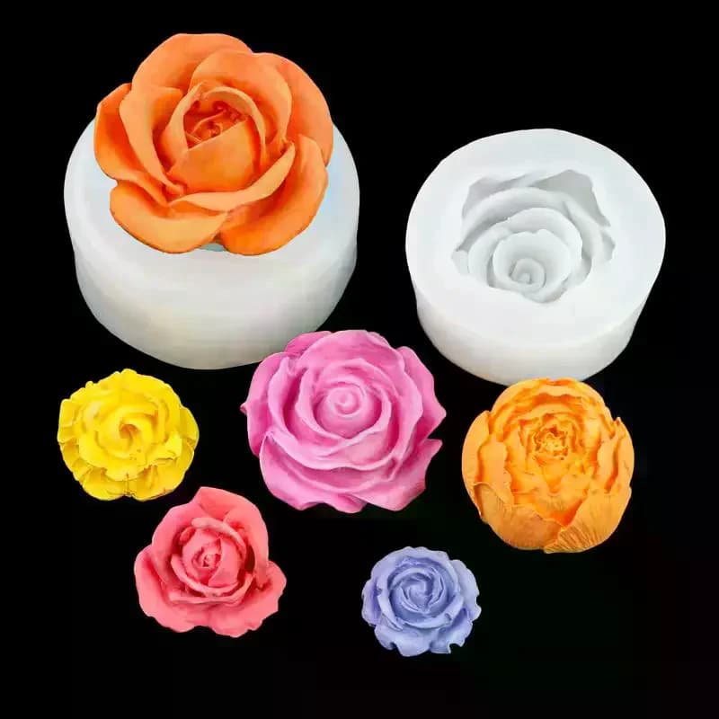 Stampo in Silicone 3D a Forma di Rosa per Candele, Sapone Fatto a Mano, Resina Epossidica, Gesso, Oggetti Artistici, Cioccolato, Ghiaccio, Torte e Pasticceria