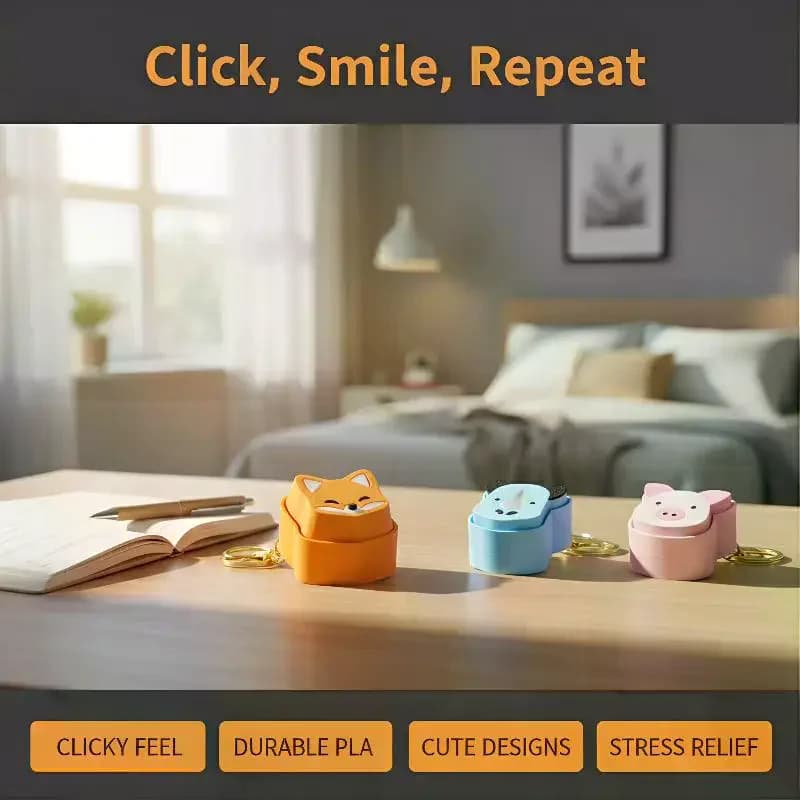 Single Key Mechanical Keyboard Keychain Fidget Toy Stress Relief For Adults