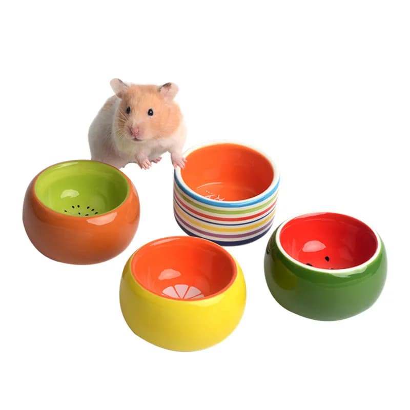 Ciotola per Animali Domestici in Ceramica USMILE, Multicolore, Sostenibile e Lavabile, per Frutta e Cibo per Piccoli Animali, Ciotola per Cibo per Criceti