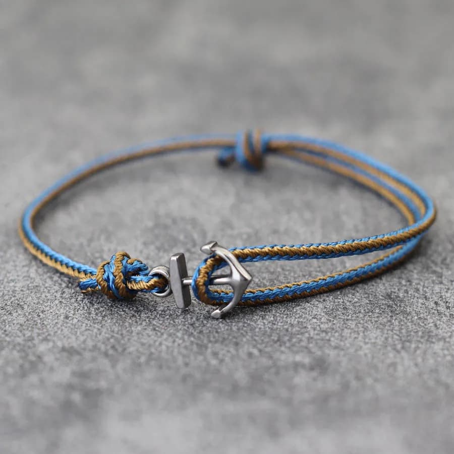 Nuovi uomini braccialetto di ancoraggio stile etnico corda fine braccialetto in acciaio inossidabile braccialetto regolabile fatto a mano gioielli da surf da spiaggia vichinga Pulsera