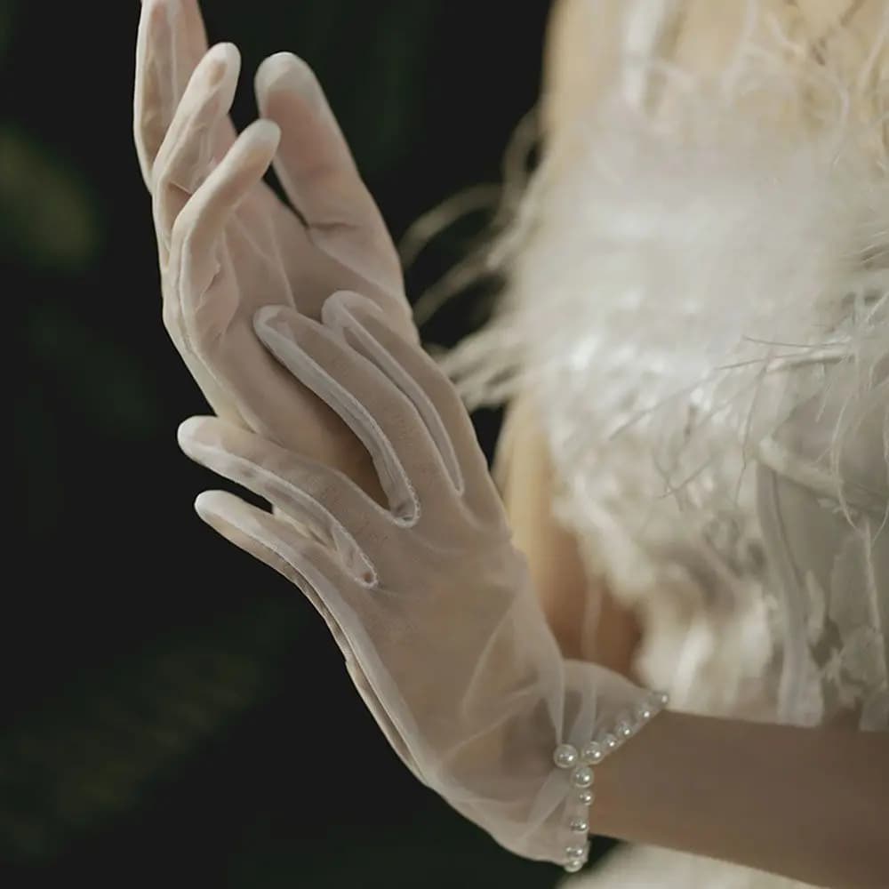 Guanti in pizzo per abiti da sera, da ballo, da festa, da ciclismo, da guida, da sposa, per abito da sposa