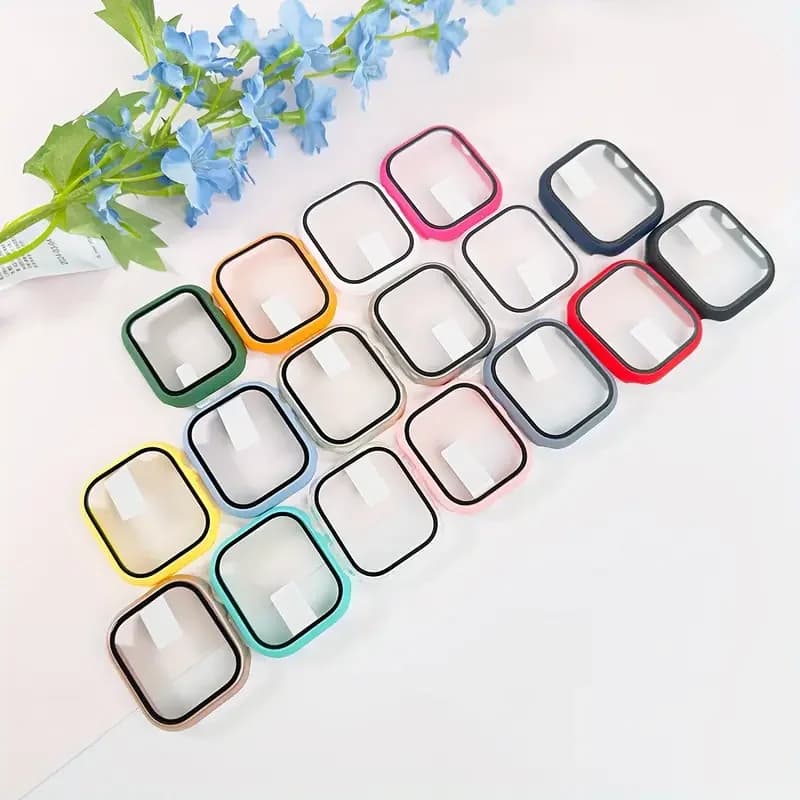 Per custodia Apple Watch 46mm 44mm 40mm 45mm 41mm 42mm 38mm Protezione schermo in vetro + cover iwatch serie 10 9 8 7 6 5 3 SE Accessori