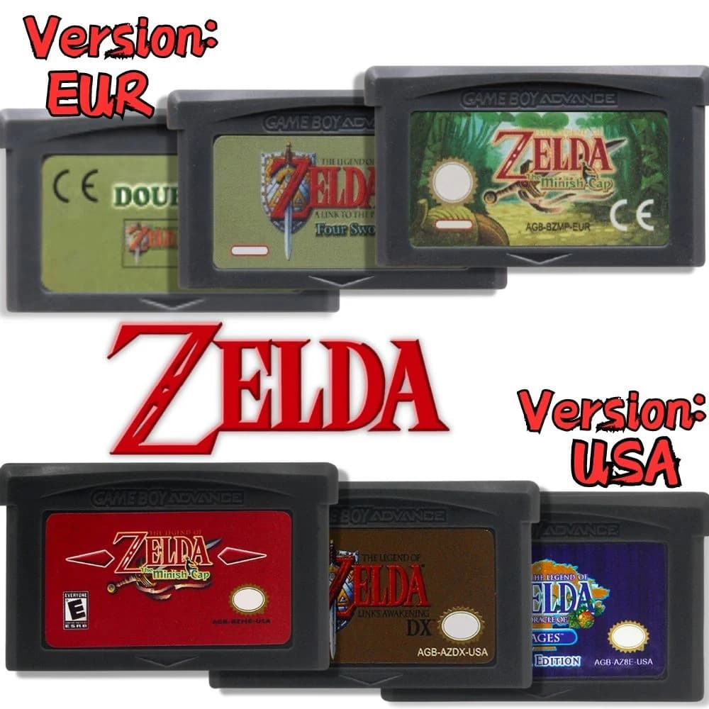 Cartuccia di gioco GBA Console per videogiochi a 32 bit Scheda di gioco a quattro spade Link al passato Risveglio DX Minish Cap Oracle of Seasons