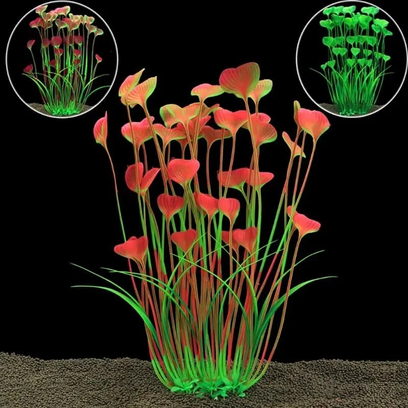 10 Pieces Aquarium Decorations, Artificial Plastic Aquatic Plants, Fish and Pet Accessories