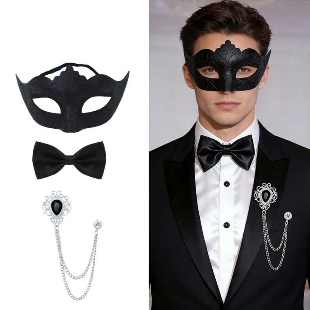 Maschera Dipinta a Mano Mezza Faccia, Set di Maschere Confortevoli per Coppie, Maschere Veneziane Dipinte a Mano per Feste in Costume