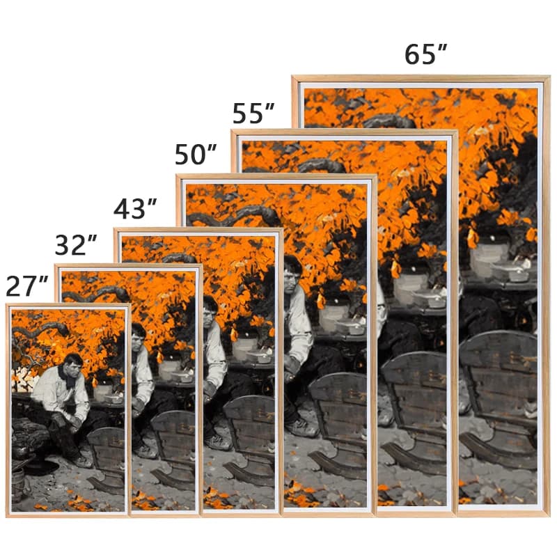Museum Anti-glare Matte Lcd Digital Photo Frame Wifi Wood Picture Custom Laser Digital Art