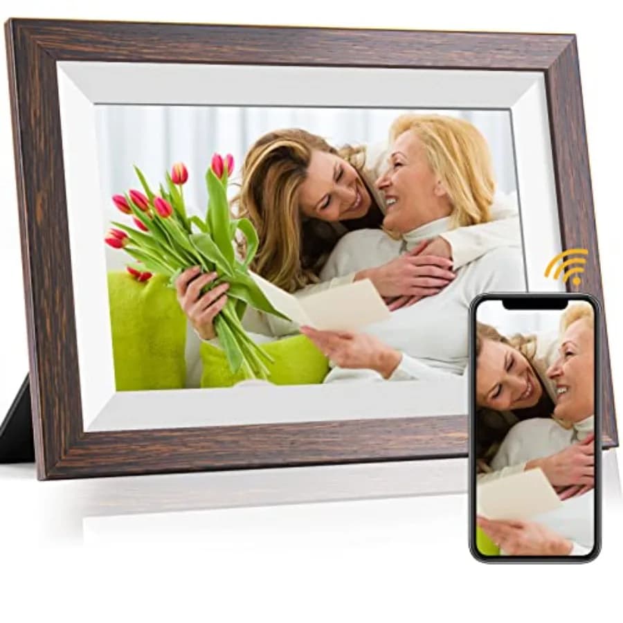 Frameo 10.1 Inch WiFi Digital Picture Frame with Frameo App, IPS Touch Screen HD Electronic Digital Photo Frame, Share Photos a