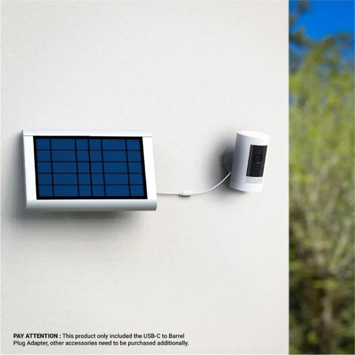 “QUALITY EXCELLE“2pcs USB-C to Plug Adapter, USB C to DC3.5 Adapter Connect Jack Solar Panel to Plug in House Door Camera
