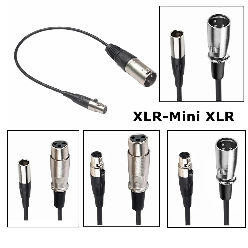 Mini XLR 3 pin maschio a XLR 3 pin femmina cavo per Blackmagic Pocket Cinema 4k fotocamera linea audio microfoni dispositivi audio fotocamera