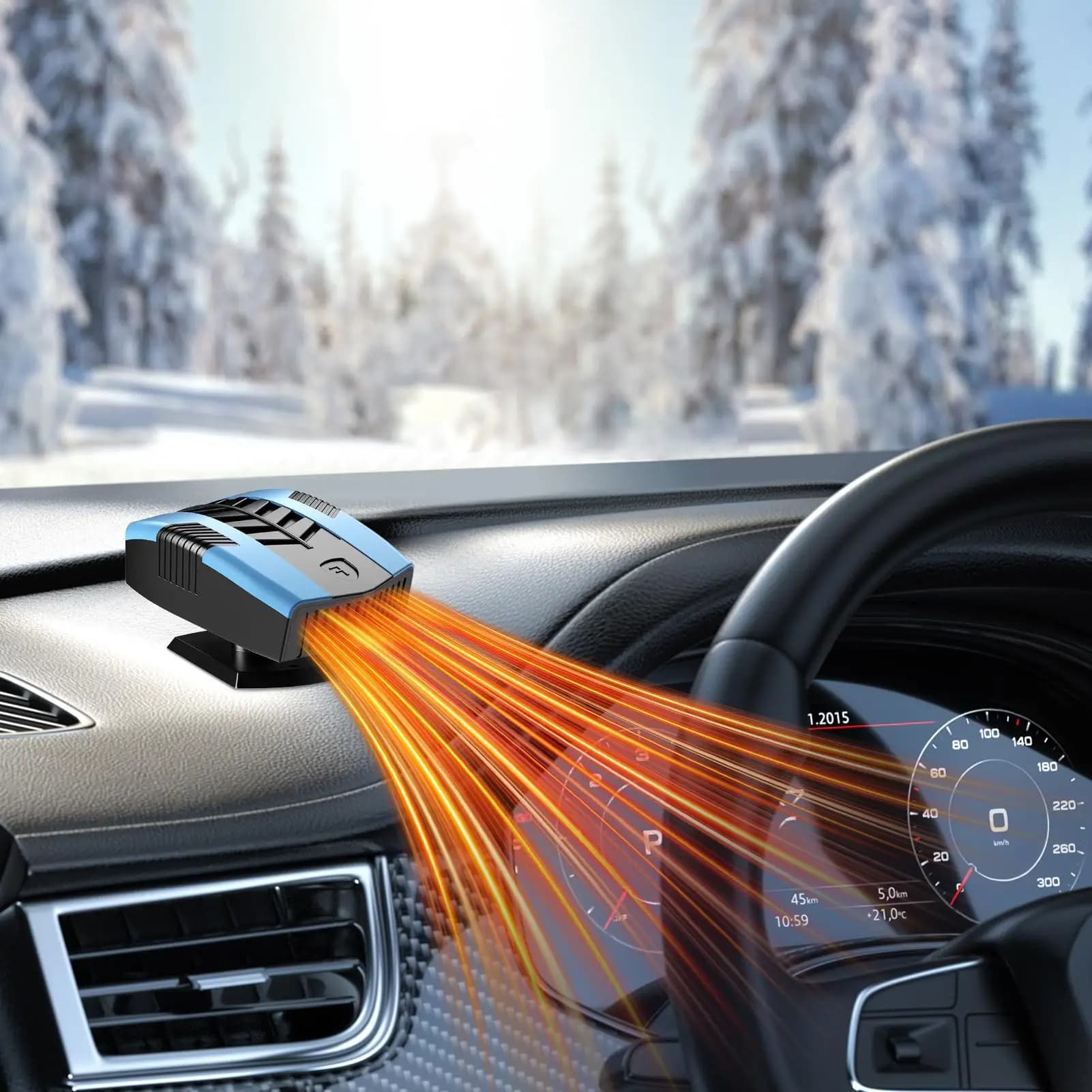 Riscaldatore per auto Riscaldatore automatico Sbrinatore 12V Riscaldamento rapido Elettrico portatile Sbrinatore con rotazione a 360 gradi per automobile camion camper