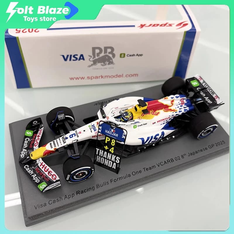 Spark 1/43 Scuderia AlphaTauri F1 RB02 Isack Hadjar Pirelli Tag GP giapponese Modello di auto Edizione limitata Auto da collezione Regali per ragazzi