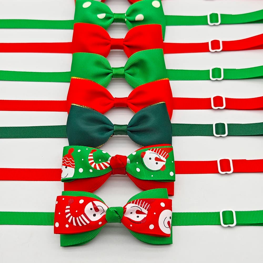 10 pezzi pet natalizio papillon regolabile natale cane gatto papillon collare accessori per piccolo cane gatto festival decorazione festa regalo