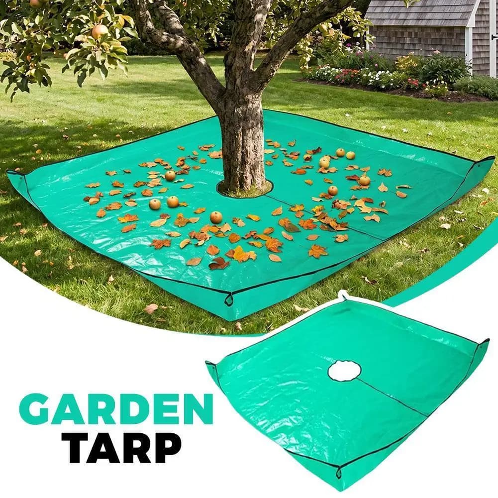 Garden Leaf Collection Mat 100x100cm – Waterproof Foldable Debris Tarp for Tree Trimming & Lawn Cleanup