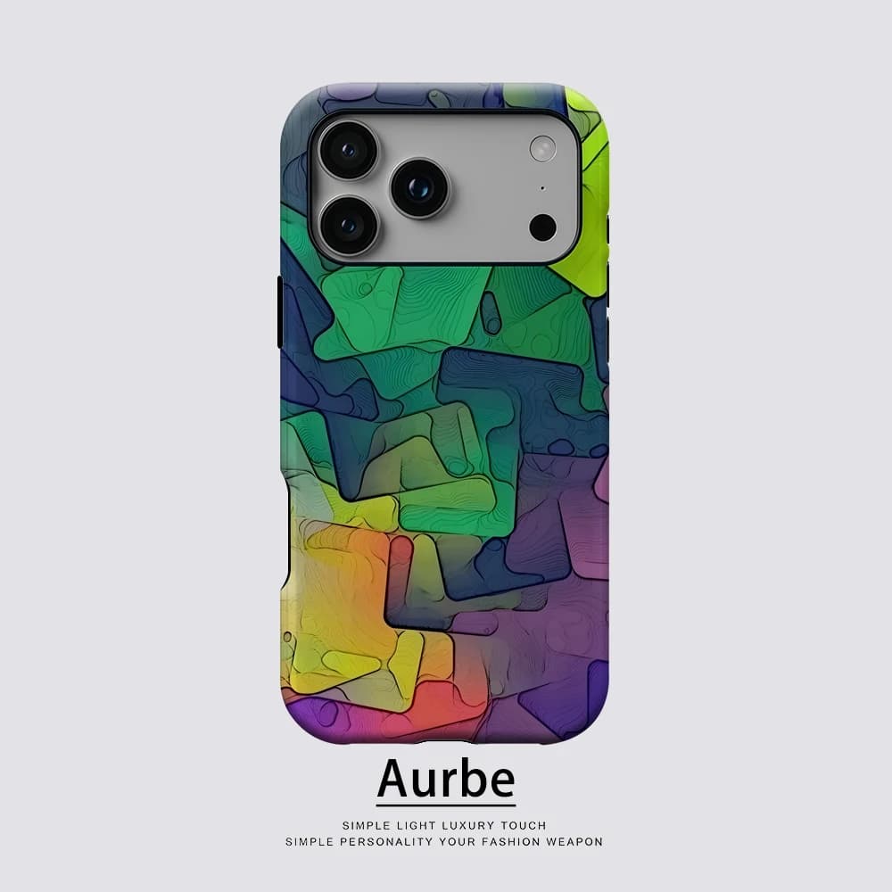 Custodia per telefono in terrazzo colorato per custodia magnetica per iPhone 17 16 15 14 13 Pro Max Plus, custodia robusta a strato singolo/doppio