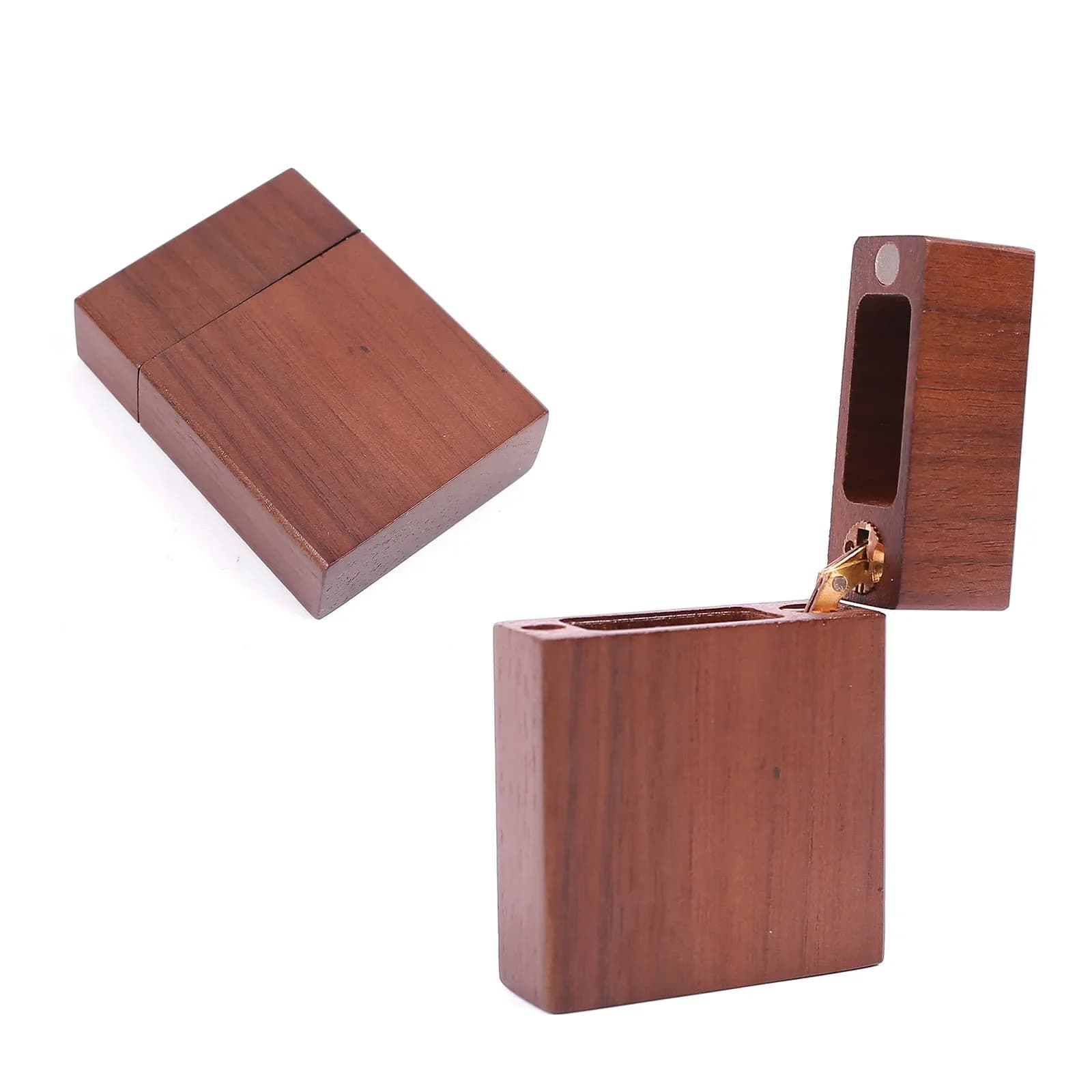 Porta plettro per chitarra in noce realizzato a mano con chiusura magnetica, custodia con fodera in feltro a 6 slot, regalo musicale unico per adolescenti