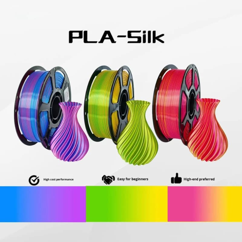 Pla 3D Printing Filament 1.75mm 1kg 3D Printing Supplies Pla Silk Rose Green Material Silk Double Color