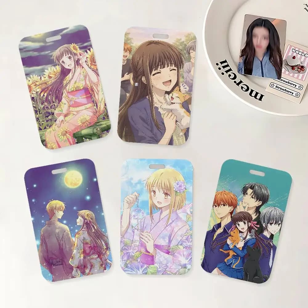 Porta badge Anime F-Fruits Basket con cordino da collo per porta credenziali, tessere identificative, per ufficio e scuola
