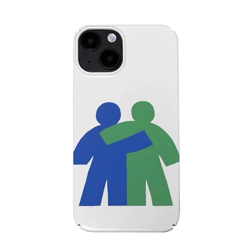 Custodia per telefono artistica con pittura piccola blu e piccola verde per IPHONE 17Air 16E 15PROMAX 14Plus 13 12 MINI 11 XR Cover per telefono in acrilico