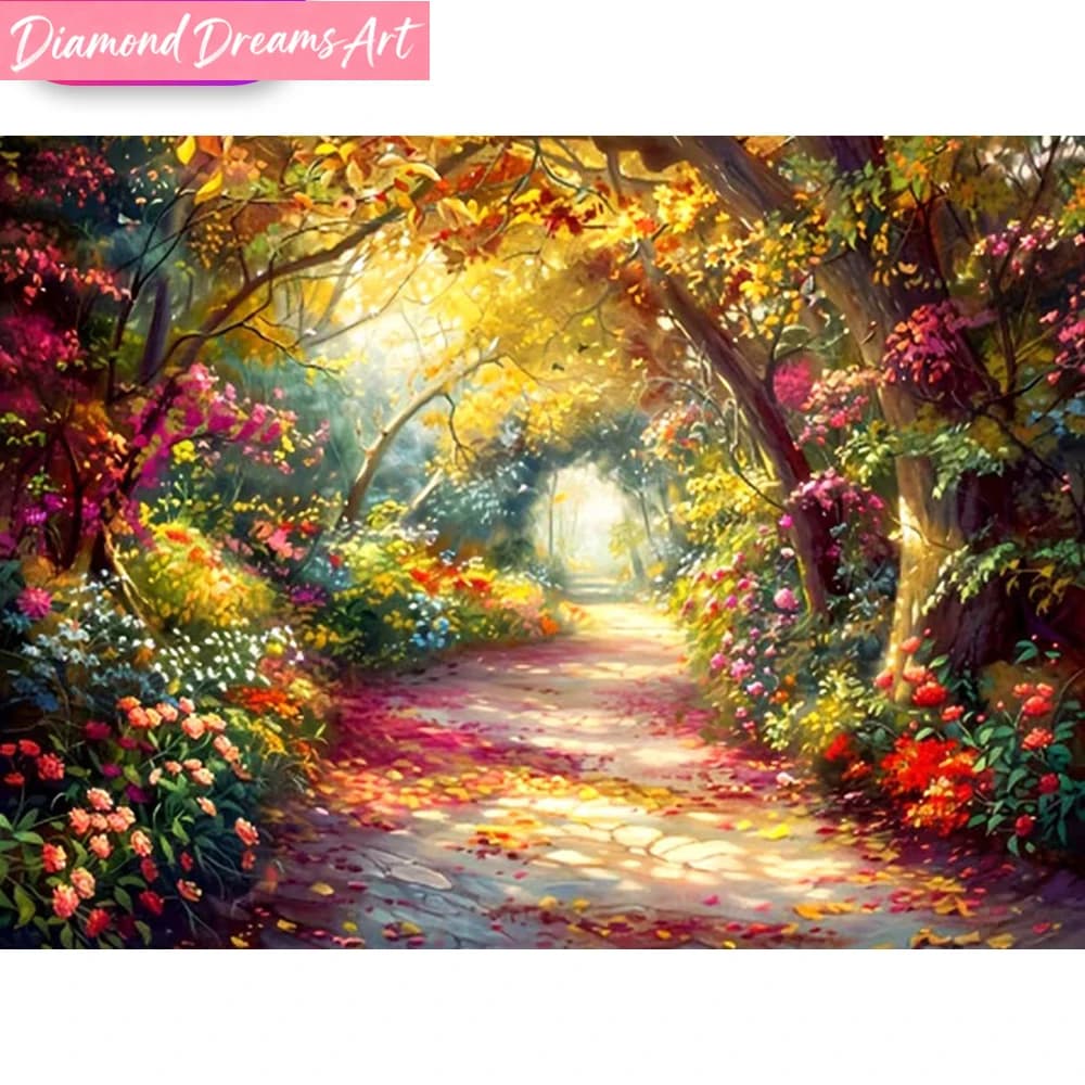 Kit Pittura Diamante Senza Cornice, Paesaggio Urbano, Ricamo Diamantato Completo Quadrato e Rotondo, Albero, Fai da Te, Nuova Collezione, Mosaico, Regalo Unico