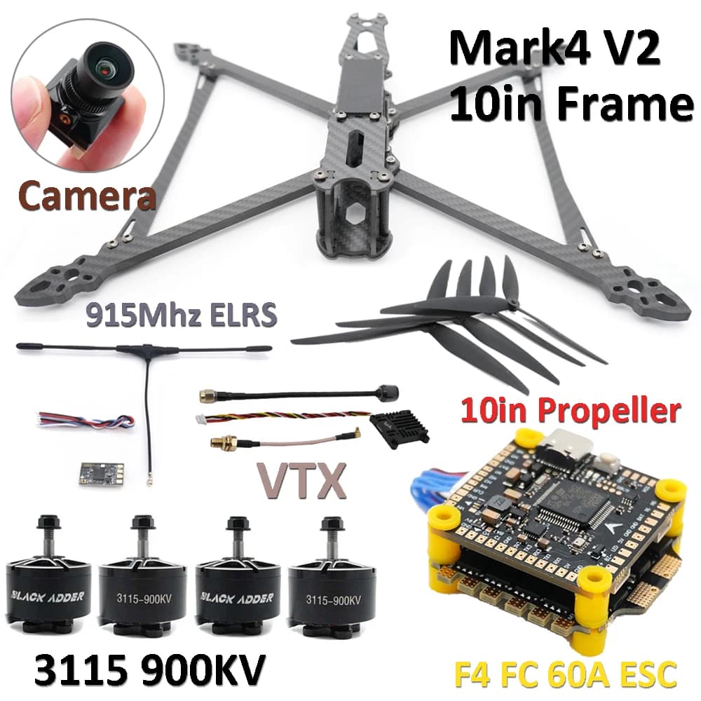 Mark4 V2 10in Telaio Combo Set 3115 900KV Motore Brushless F4 FC 60A 4-IN-1 ESC Elica ELRS per RC FPV Quadcopter Drone Parti