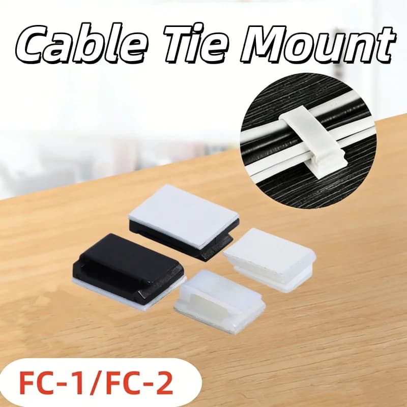 20/50pcs Serie FC Clip autoadesive per la gestione dei cavi Organizzatori dei cavi Fascetta per cavi Fix Accessori autoadesivi Morsetto di fissaggio