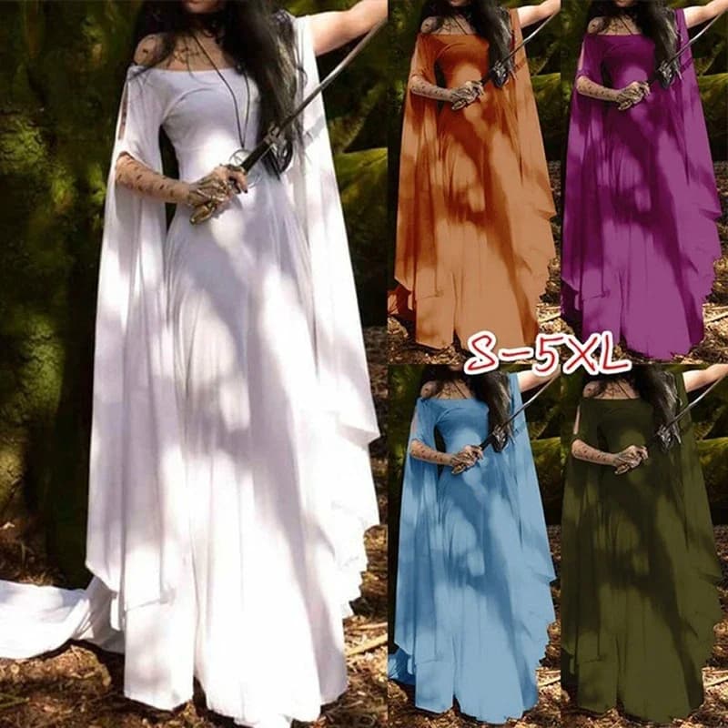 2025Robe d'été femmes medieval Pixie dresses faerie robe en dentelle robe bohème gitane tribal taille S-5XL free shipping