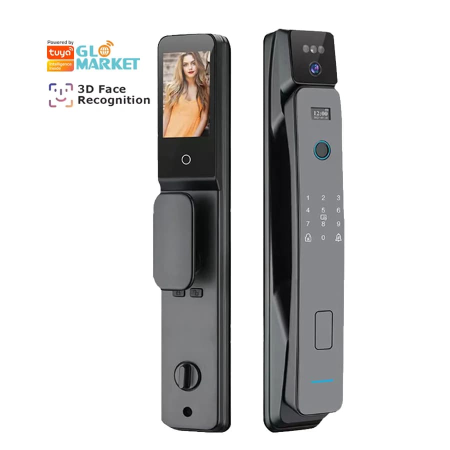 Glomarket Tuya Wifi Cerradura Inteligente digitale completamente automatica con fotocamera Riconoscimento facciale Blocco intelligente biometrico delle impronte digitali